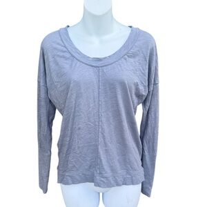 Bobi Los Angeles Grey/Blue center seam relaxed long sleeve